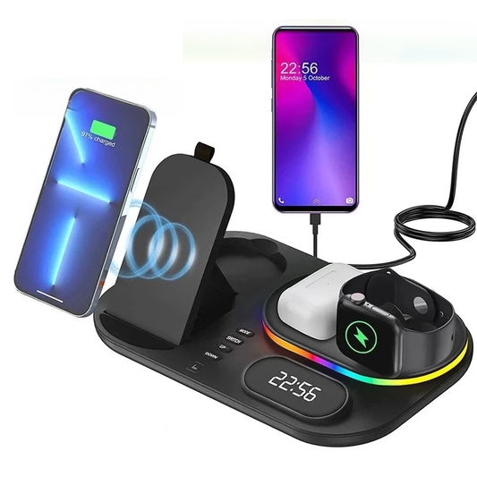 LED Wireless Charging Station with 4-in-1 Functionality
