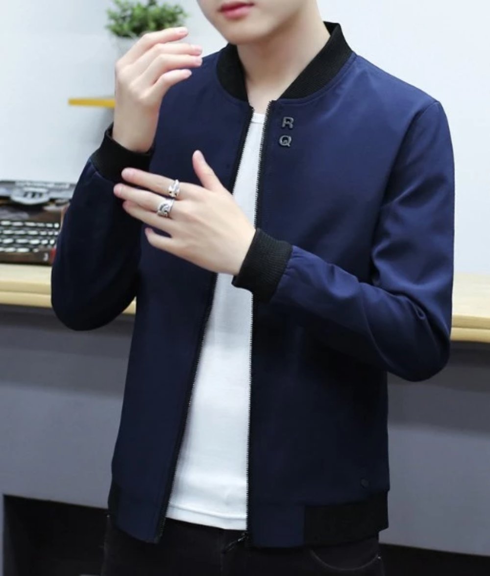 Round Neck Zipper Jacket for Men with Built-in Insulating Layer