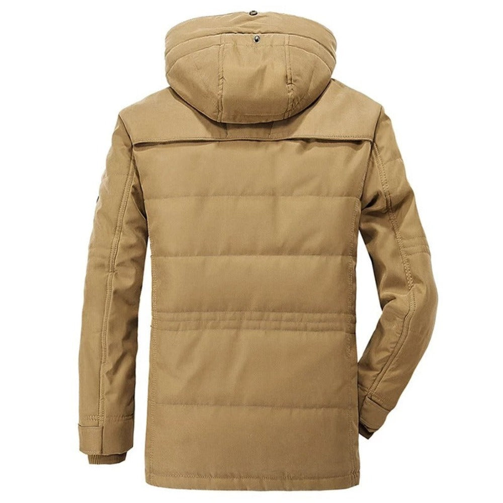 Hooded Winter Parka Coat for Men with Inner Fleece