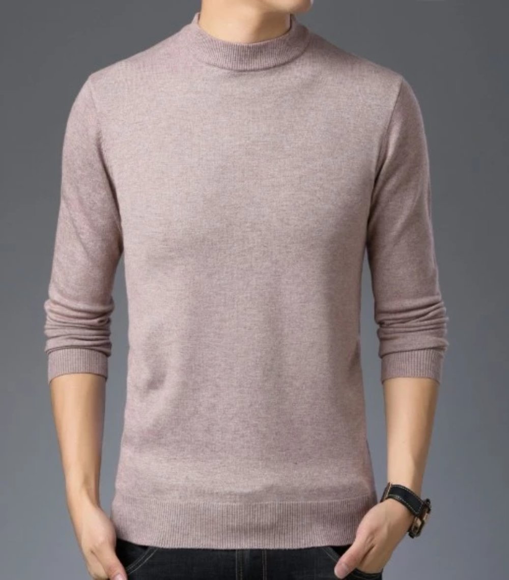 Slim Fit Sweater for Men with Round Neck