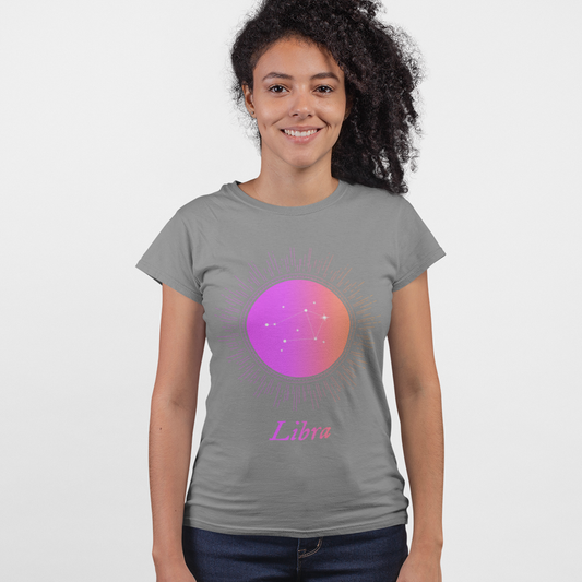Gradient Libra T-Shirt for Women - Horoscope Zodiac Sign