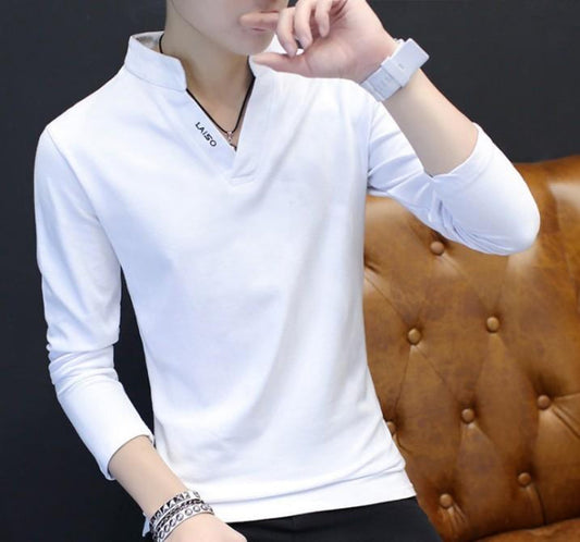 Long Sleeve V-Neck Casual Men's Shirt