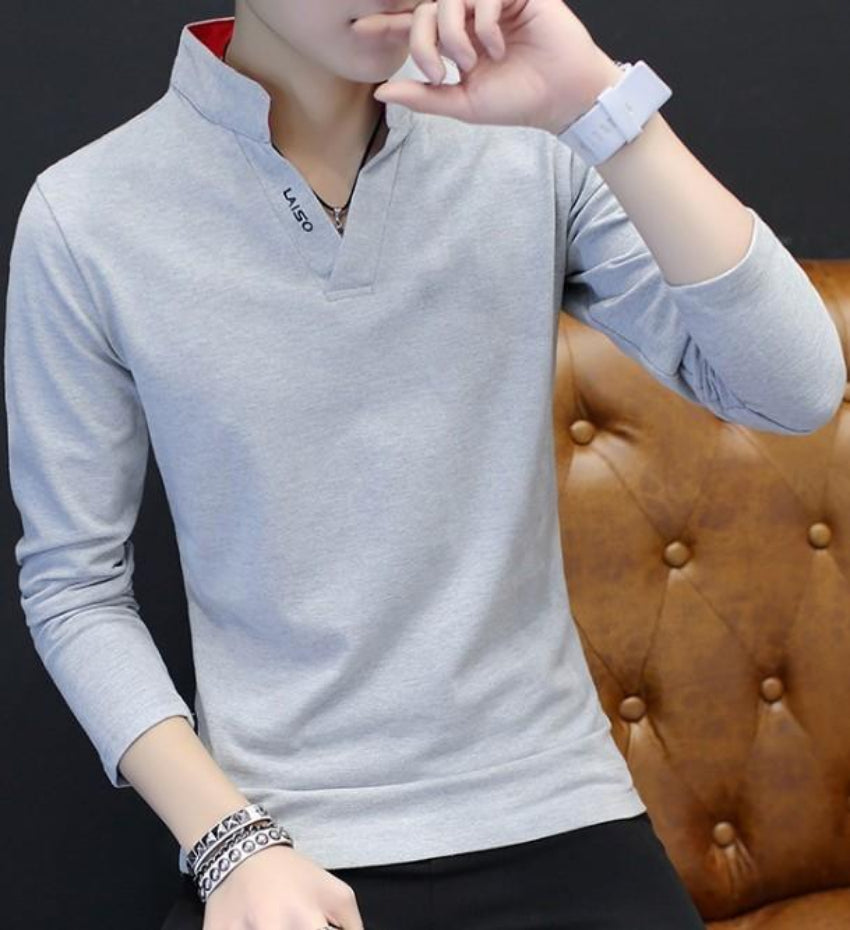 Long Sleeve V-Neck Casual Men's Shirt
