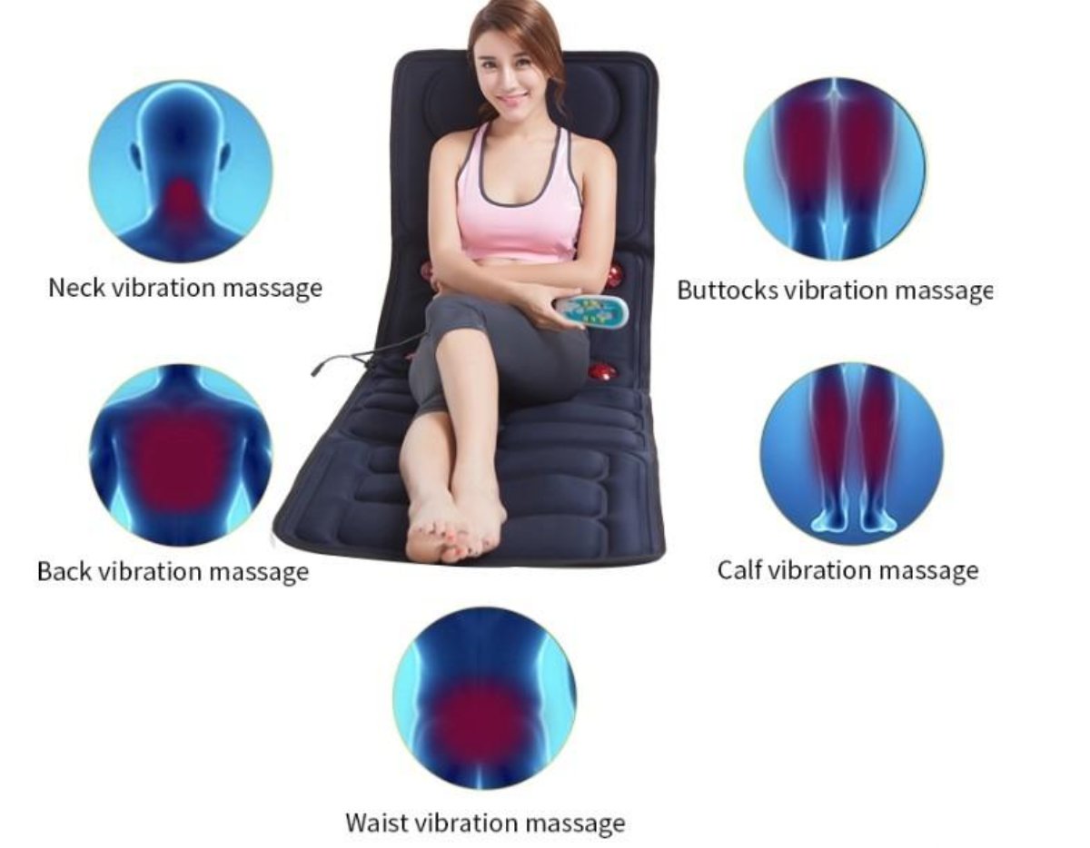 Massage Cushion Mattress with Full-Body Heat Therapy