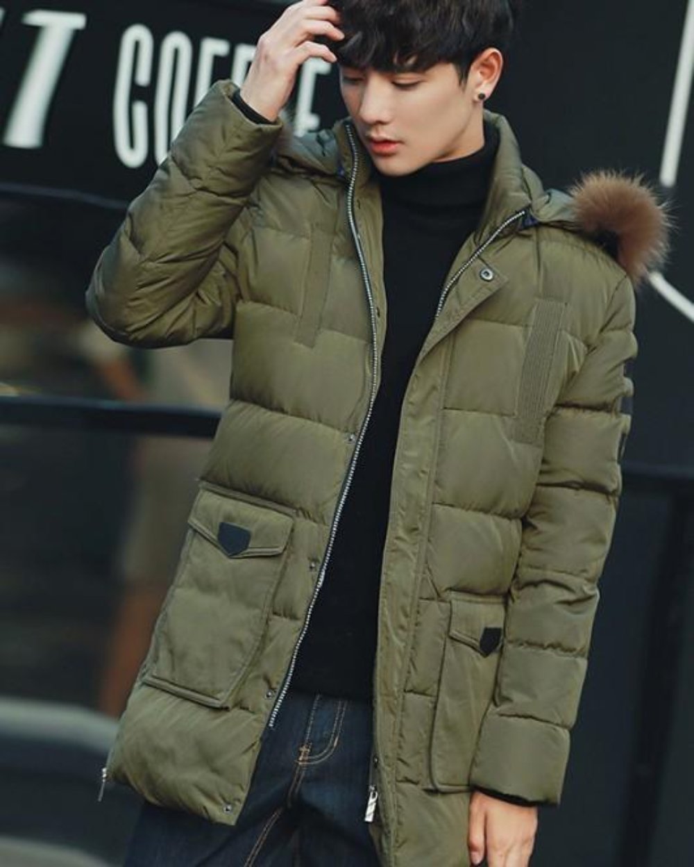 Hooded winter jacket