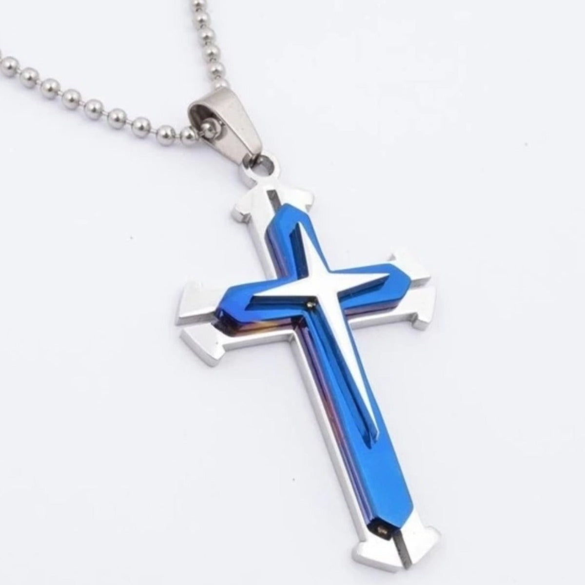 Cross Pendant Necklace for Men in Stainless Steel