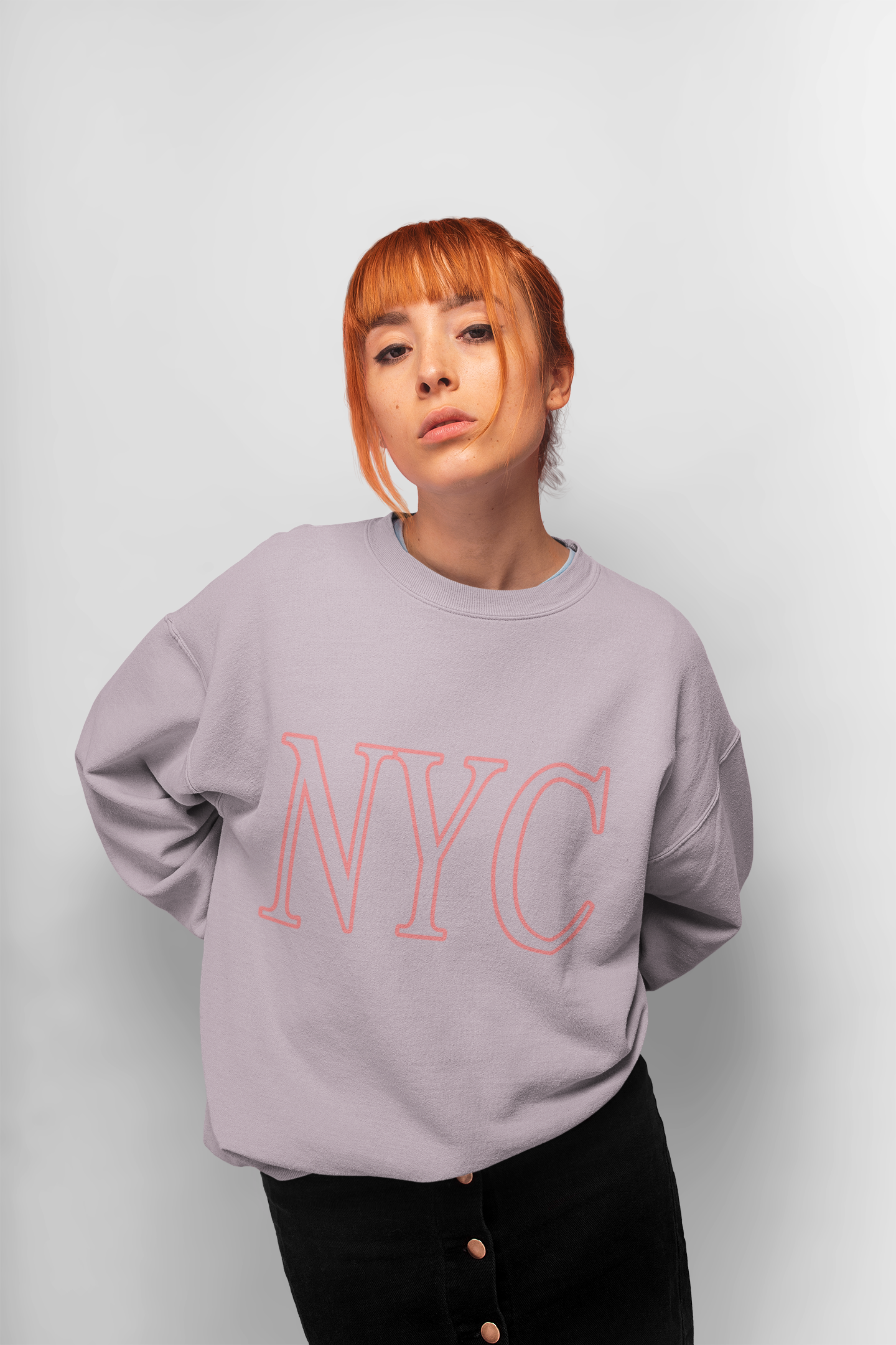 Pink Crewneck Sweatshirt for Women in New York City