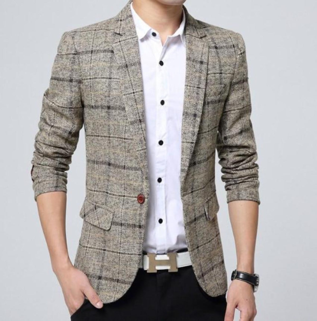 Plaid Mix Men's Jacket