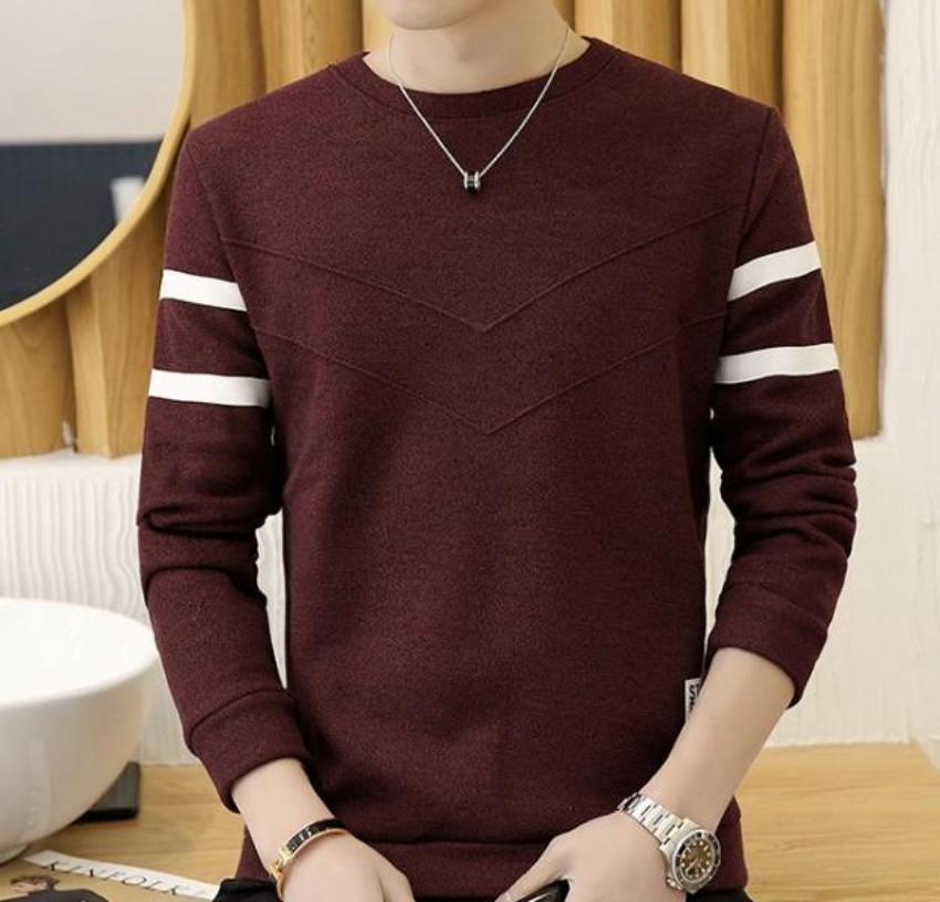 Slim Fit Men's Round Neck Pullover Sweater