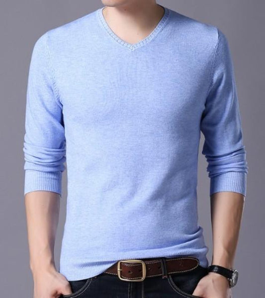 Knitted Top for Men with a V Neck