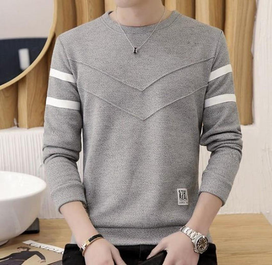 Slim Fit Men's Round Neck Pullover Sweater