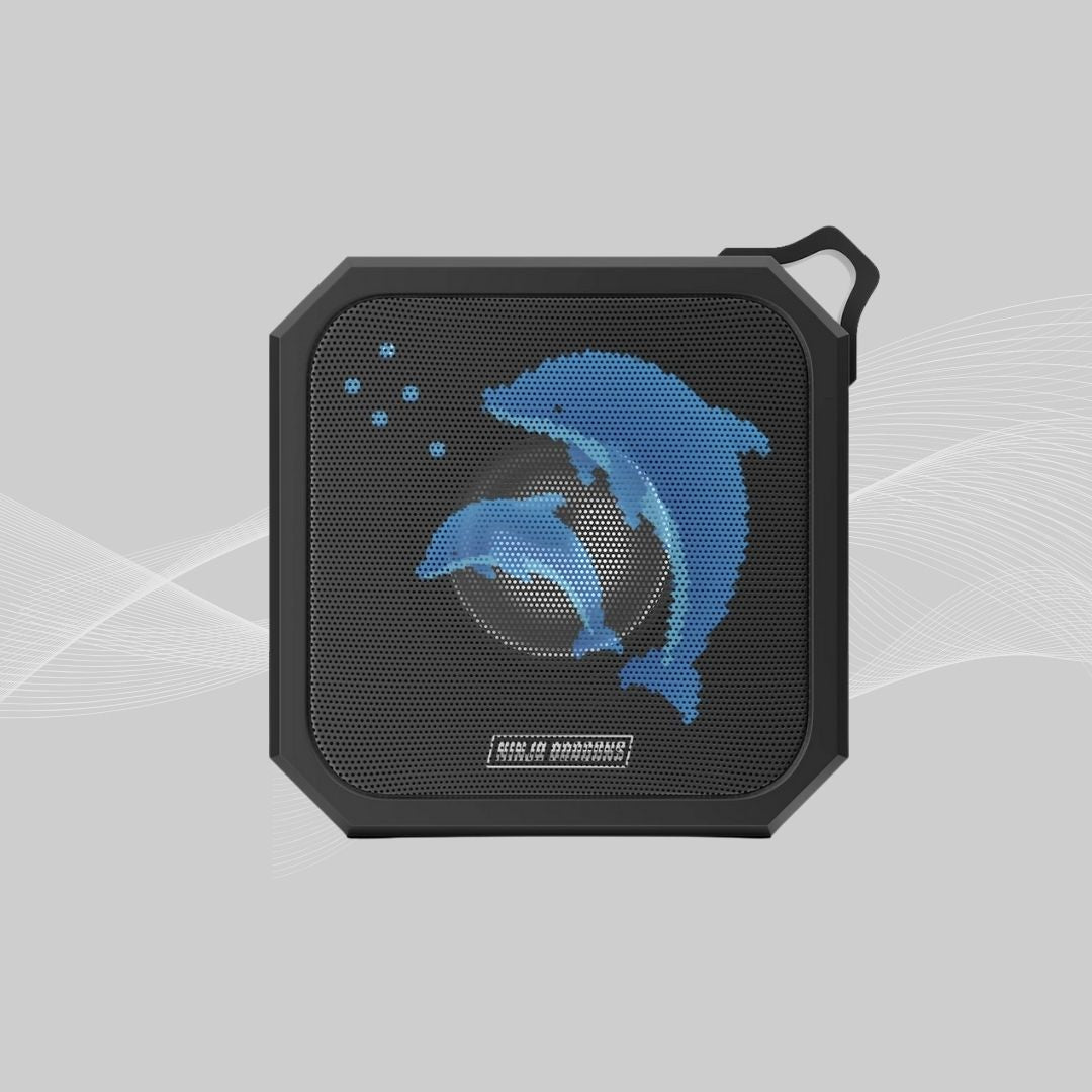 Retro Pixel Dolphin Ninja Waterproof Bluetooth Speaker