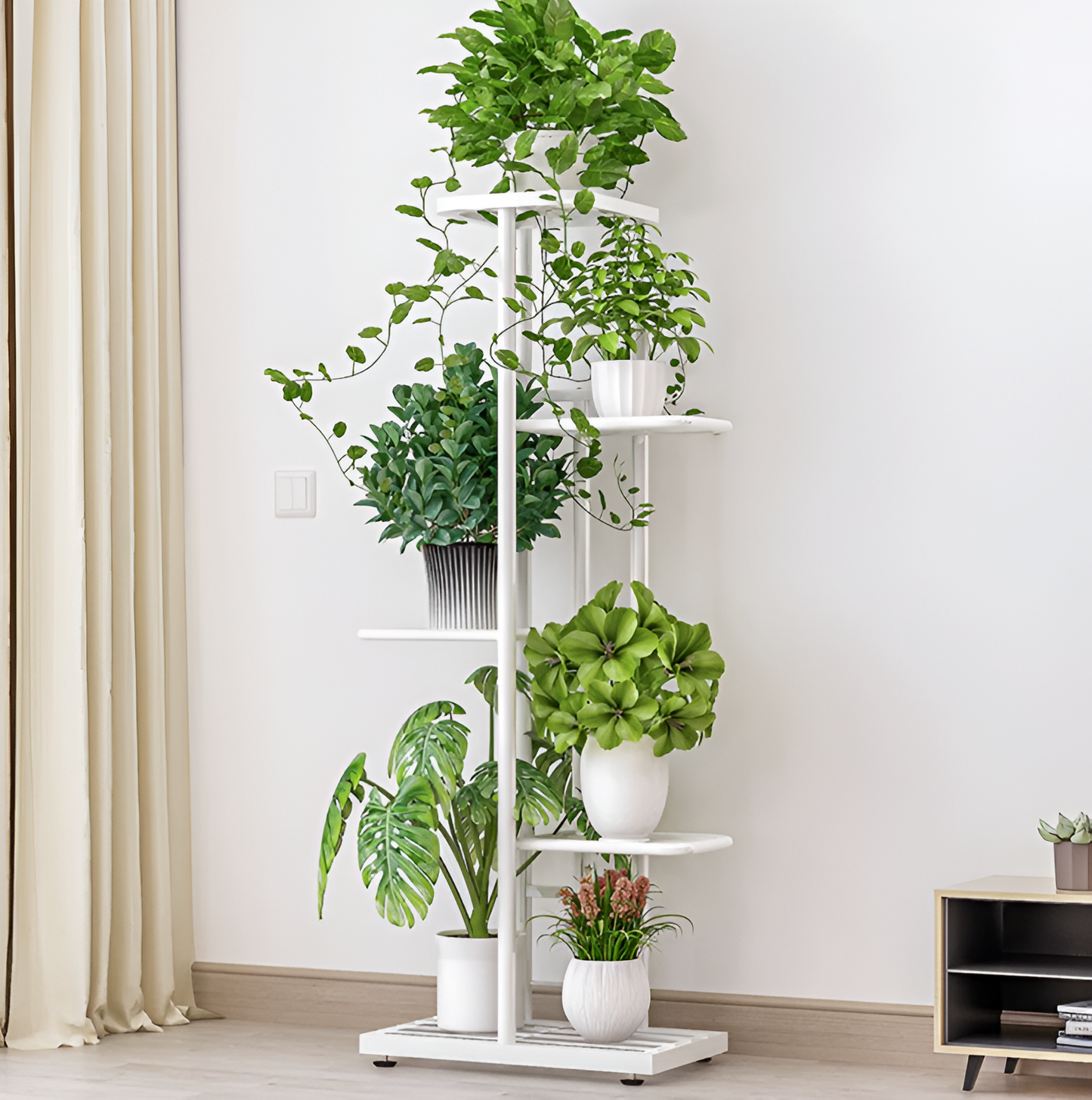 Metal Home Decor Plant Stand with 6 Layers for Multi-Pot Arrangements