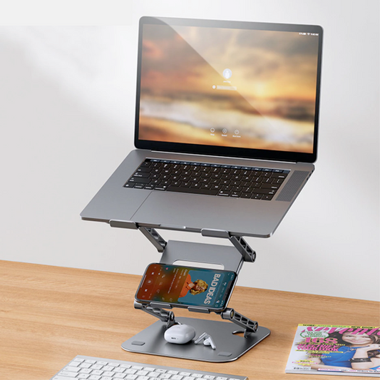 2-in-1 Adjustable Stand for Notebooks and Phones