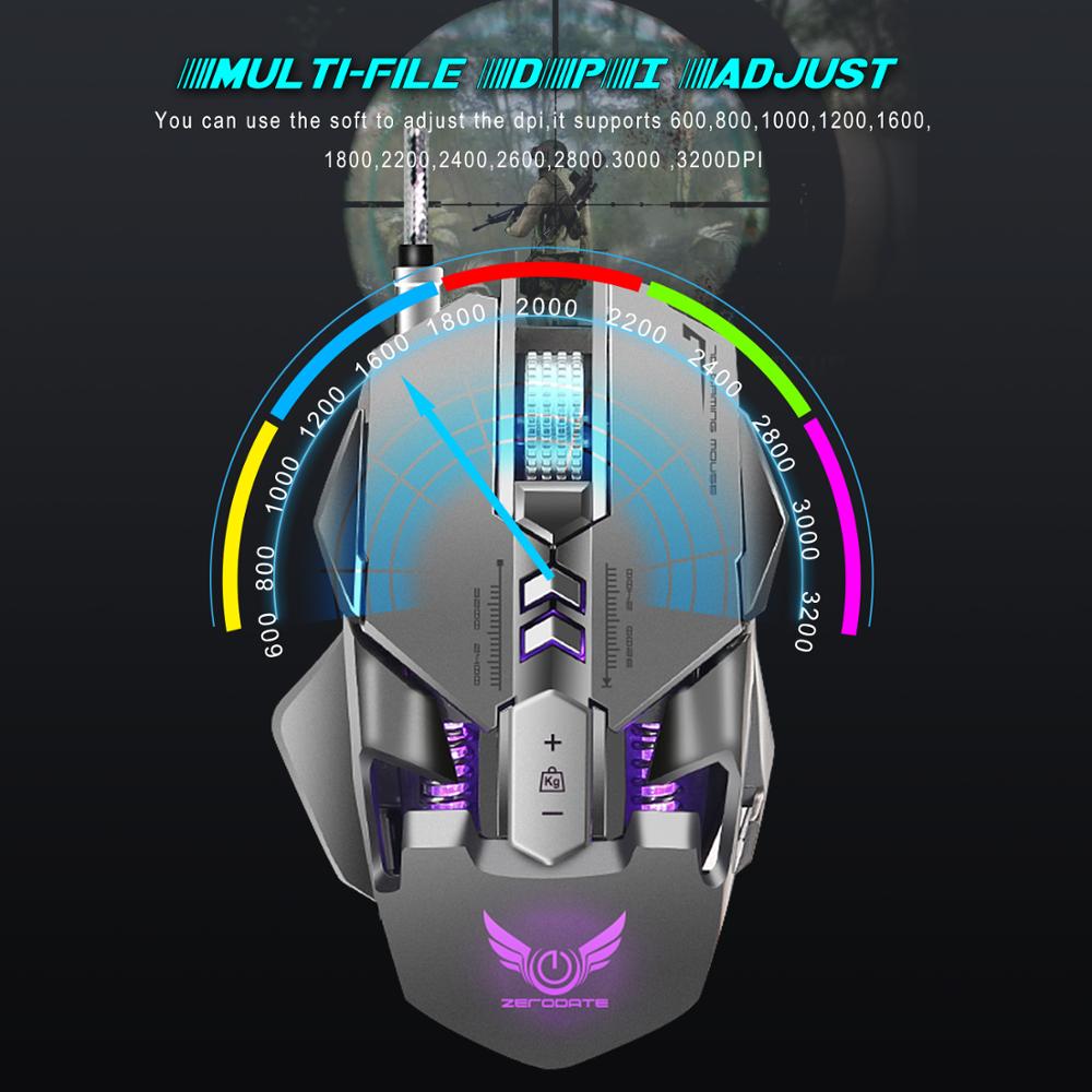 Breathing Light Gaming Mouse with 7 Programmable Buttons and 3200 DPI Wired Connection for Ninja-like Precision