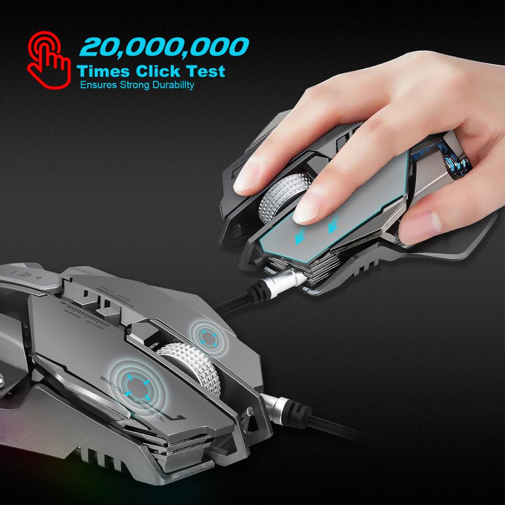 Breathing Light Gaming Mouse with 7 Programmable Buttons and 3200 DPI Wired Connection for Ninja-like Precision