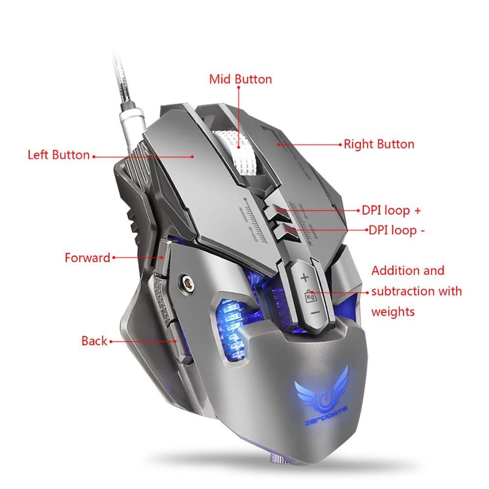 Breathing Light Gaming Mouse with 7 Programmable Buttons and 3200 DPI Wired Connection for Ninja-like Precision