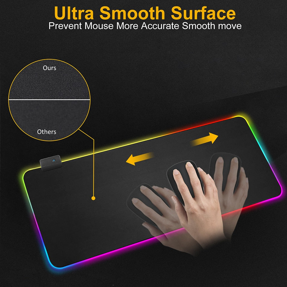 Large Size Dragon RGB Gaming Mouse Pad - Illuminated with a Single Touch
