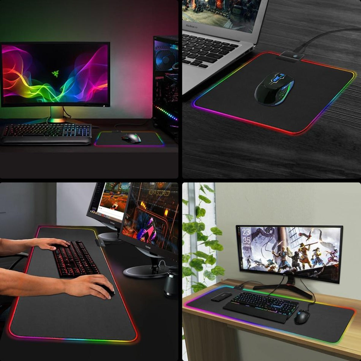 Large Size Dragon RGB Gaming Mouse Pad - Illuminated with a Single Touch