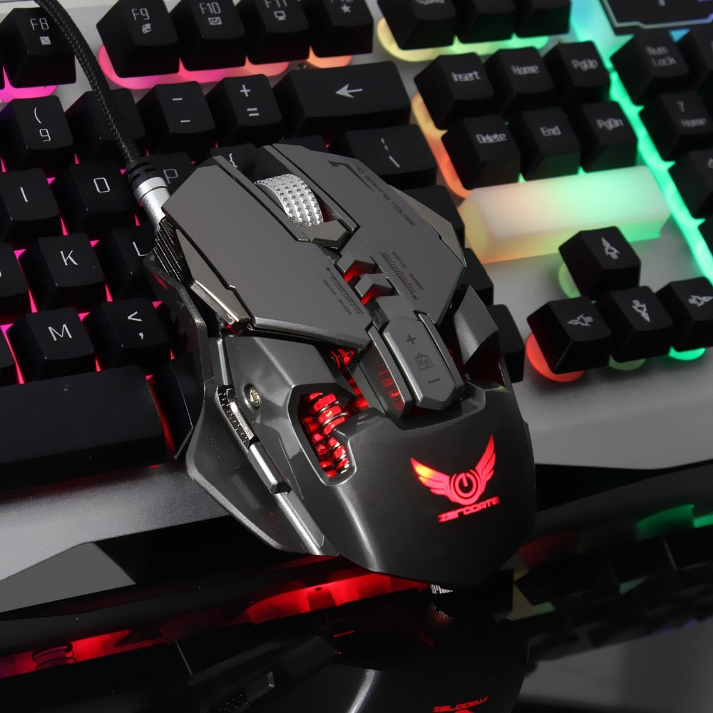 Breathing Light Gaming Mouse with 7 Programmable Buttons and 3200 DPI Wired Connection for Ninja-like Precision