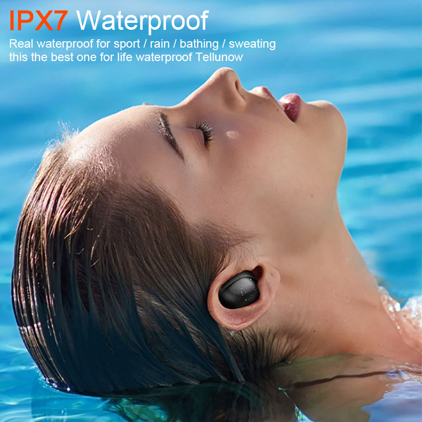 Wireless Waterproof Stereo Earbuds with CX7 Bluetooth 5.0 and 2200mah Charging Case