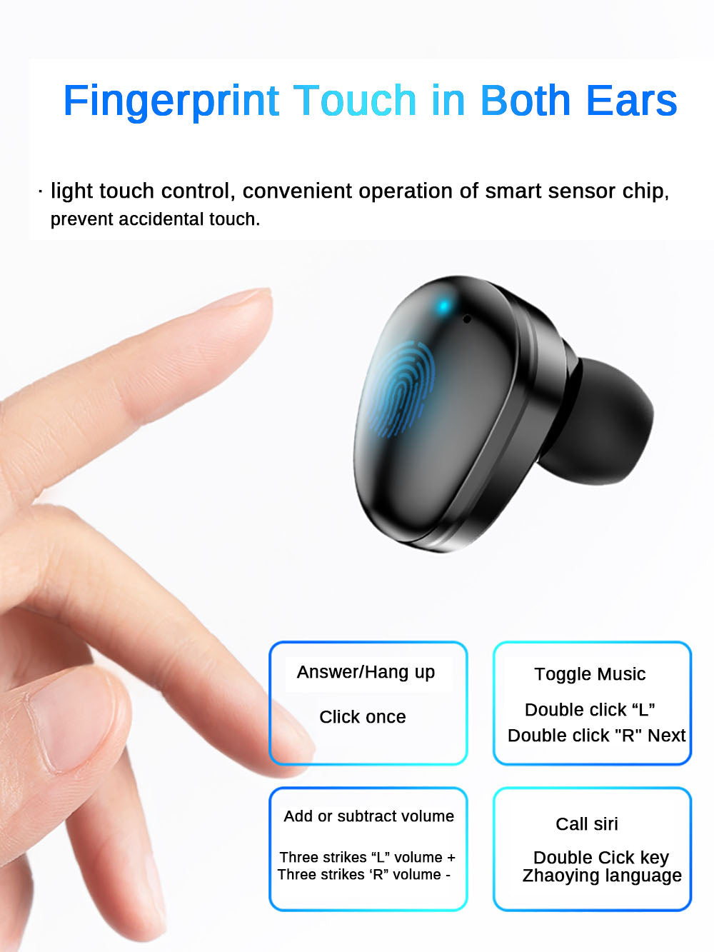Wireless Waterproof Stereo Earbuds with CX7 Bluetooth 5.0 and 2200mah Charging Case