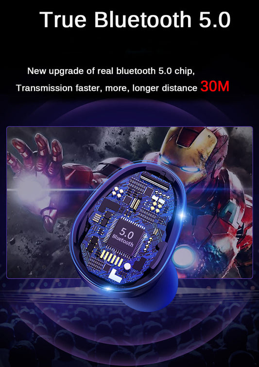Wireless Waterproof Stereo Earbuds with CX7 Bluetooth 5.0 and 2200mah Charging Case