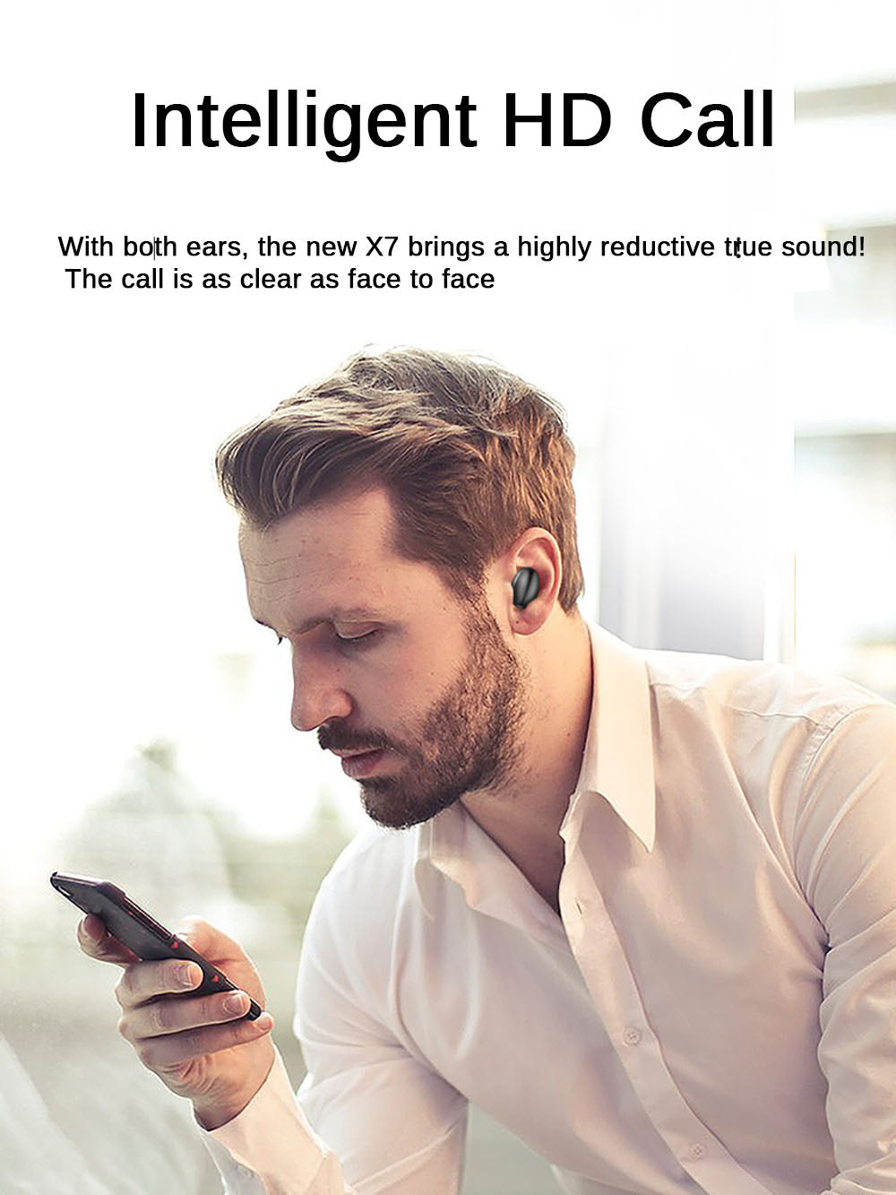 Wireless Waterproof Stereo Earbuds with CX7 Bluetooth 5.0 and 2200mah Charging Case