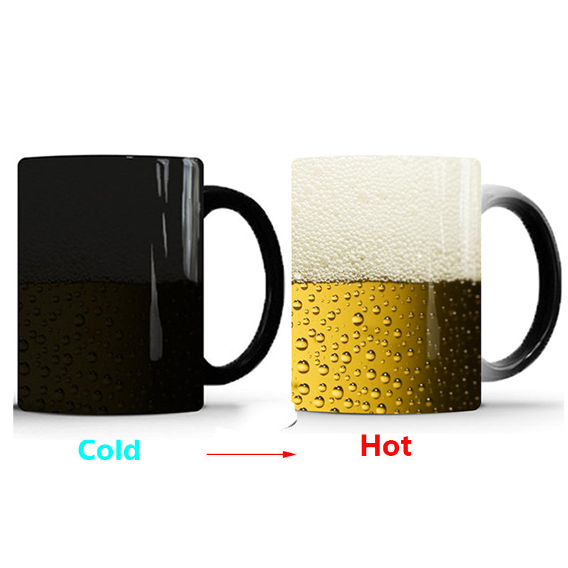 Colorful Beer-Themed Ceramic Mug - A Magical Heat-Sensitive Delight!