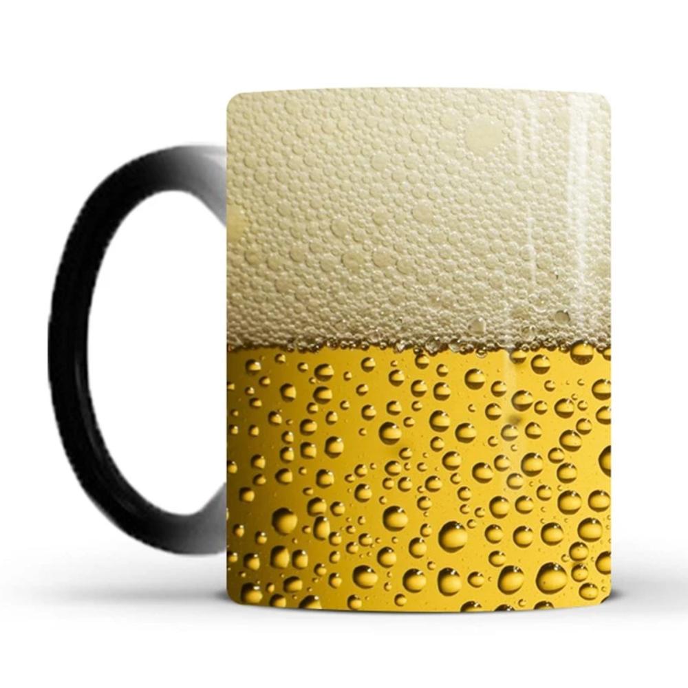 Colorful Beer-Themed Ceramic Mug - A Magical Heat-Sensitive Delight!