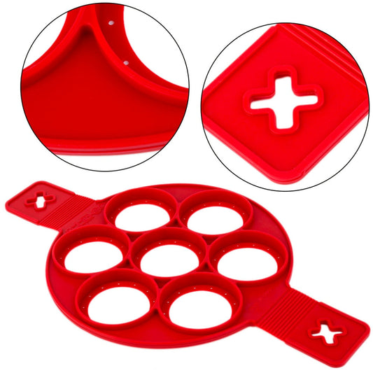 3-Piece Set of Silicone Non-Stick Pancake and Egg Molds