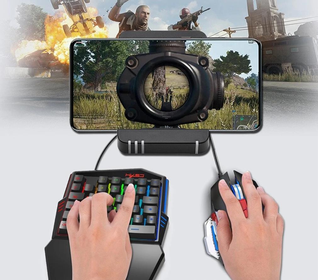 Professional Gaming Keyboard and Mouse Set with Colorful Ninja Dragon Design and One-Handed Operation