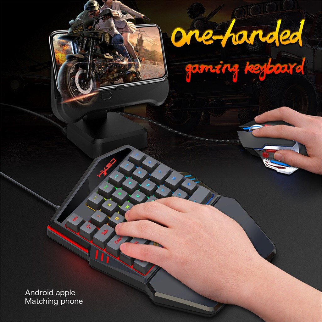 Professional Gaming Keyboard and Mouse Set with Colorful Ninja Dragon Design and One-Handed Operation