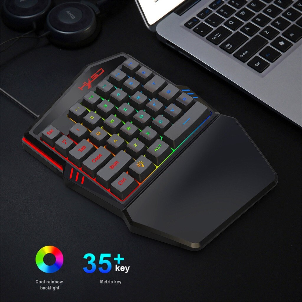 Professional Gaming Keyboard and Mouse Set with Colorful Ninja Dragon Design and One-Handed Operation