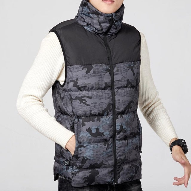 Intelligent Technology Heated USB Winter Vest for Men