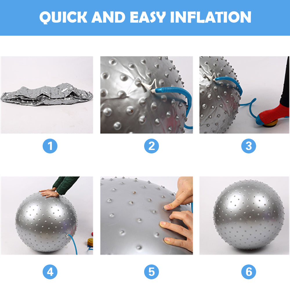 Large Size Fitness Massage Yoga Ball with Air Pump - Preventing Breakage