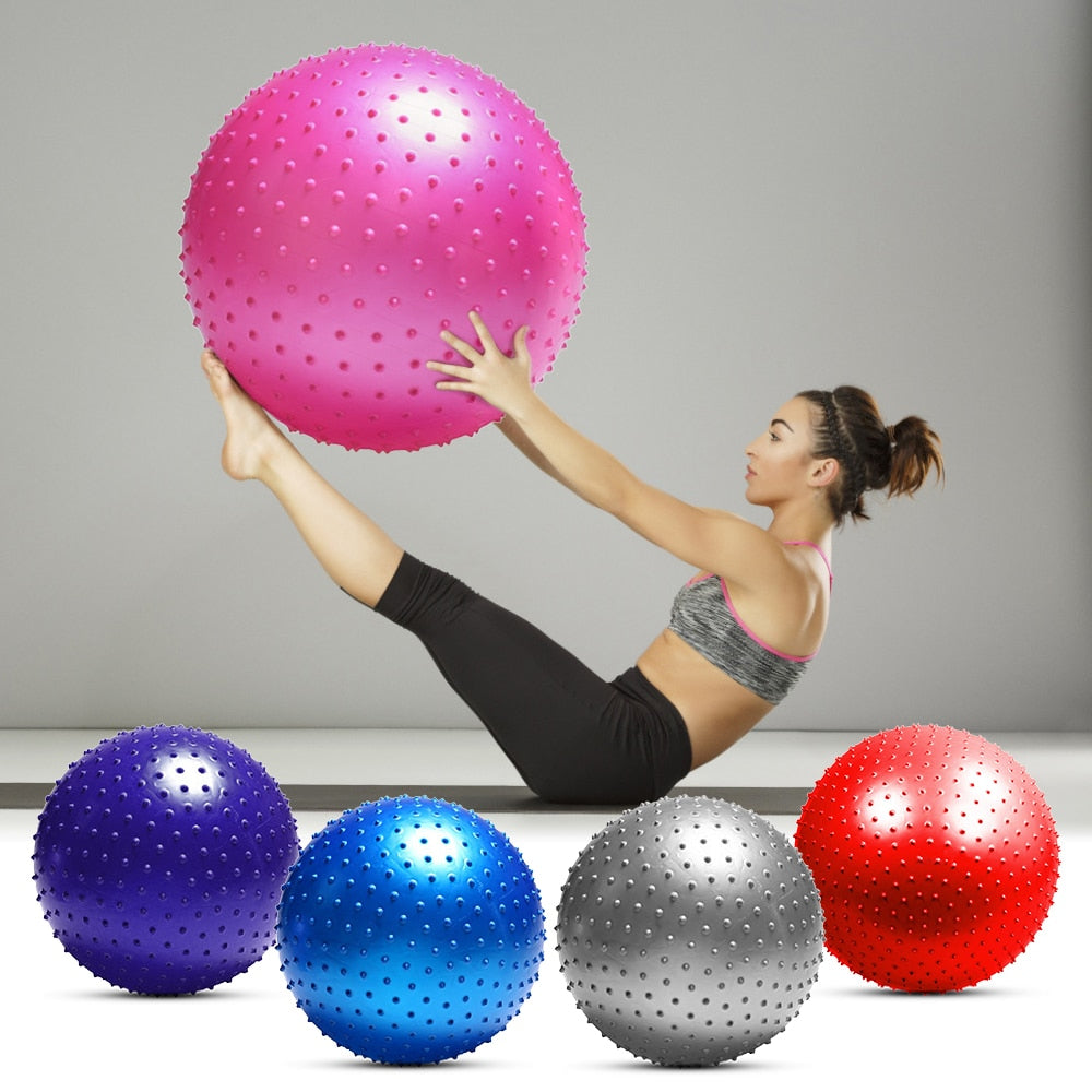 Large Size Fitness Massage Yoga Ball with Air Pump - Preventing Breakage