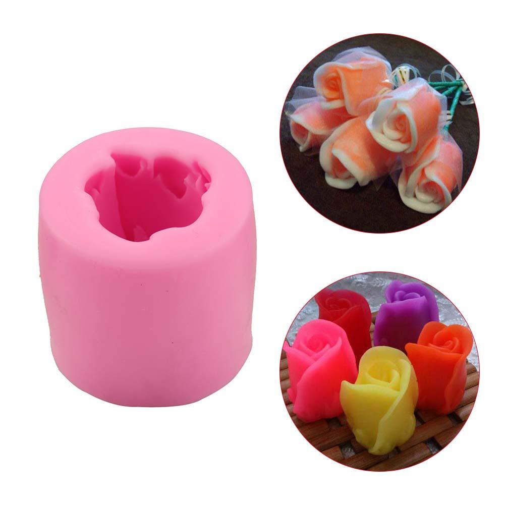 3-Piece Set of Silicone Baking Molds for DIY Rose-Shaped Decorations