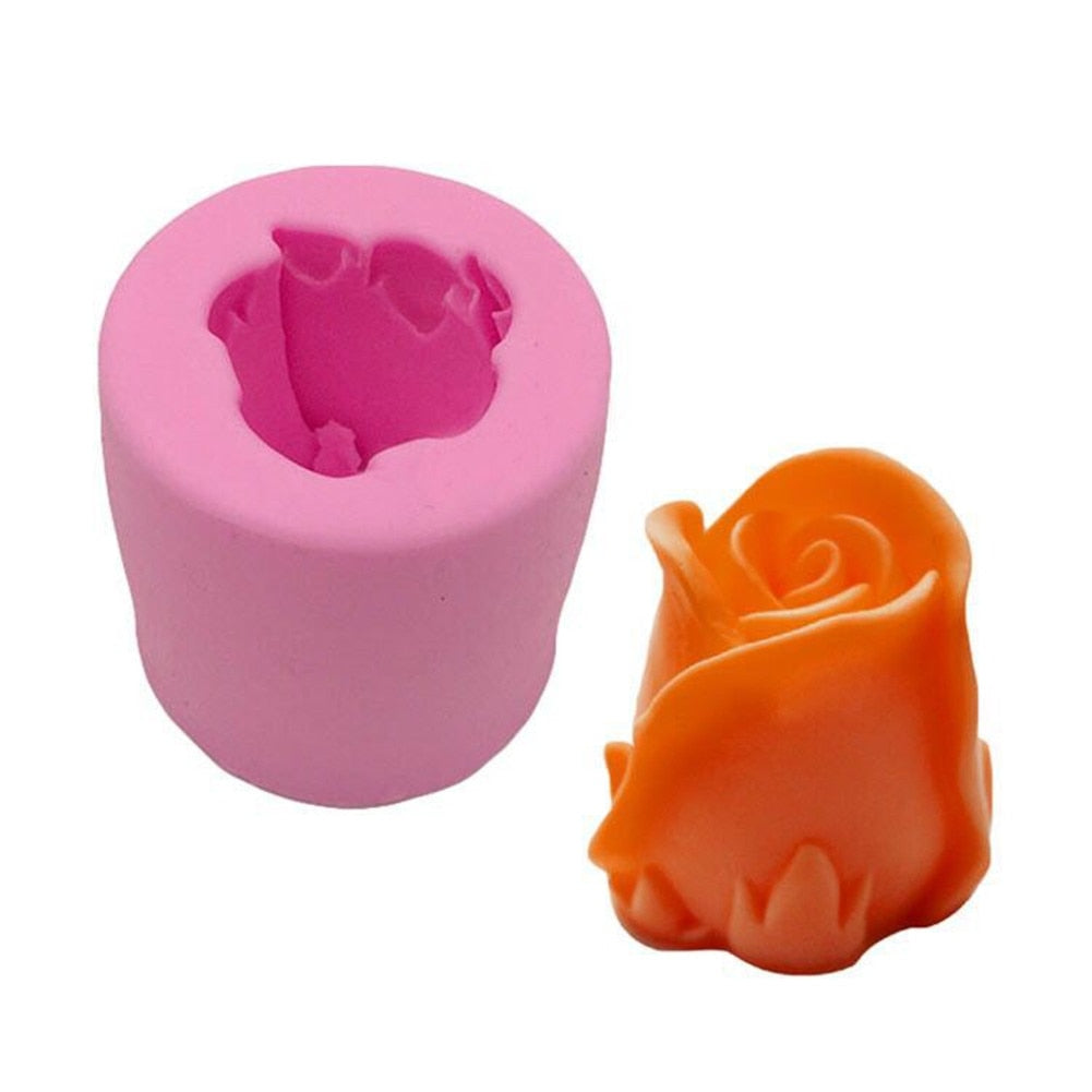 3-Piece Set of Silicone Baking Molds for DIY Rose-Shaped Decorations