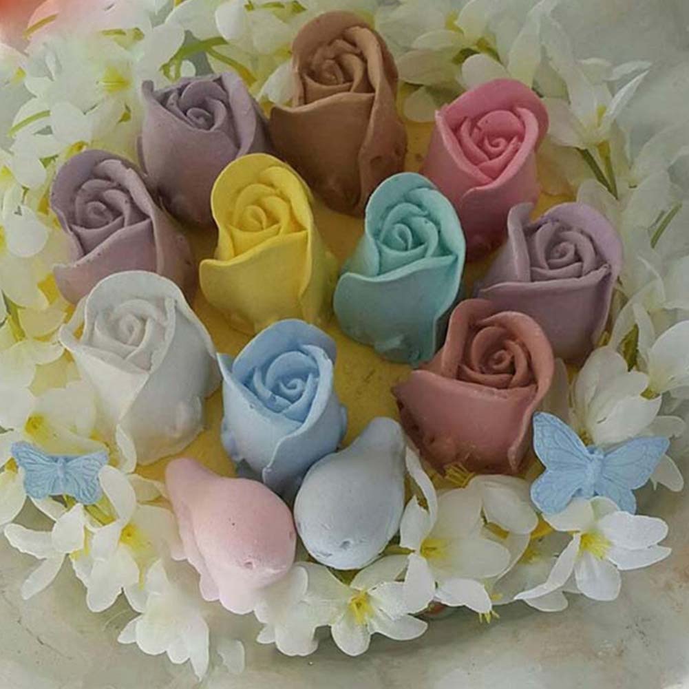 3-Piece Set of Silicone Baking Molds for DIY Rose-Shaped Decorations