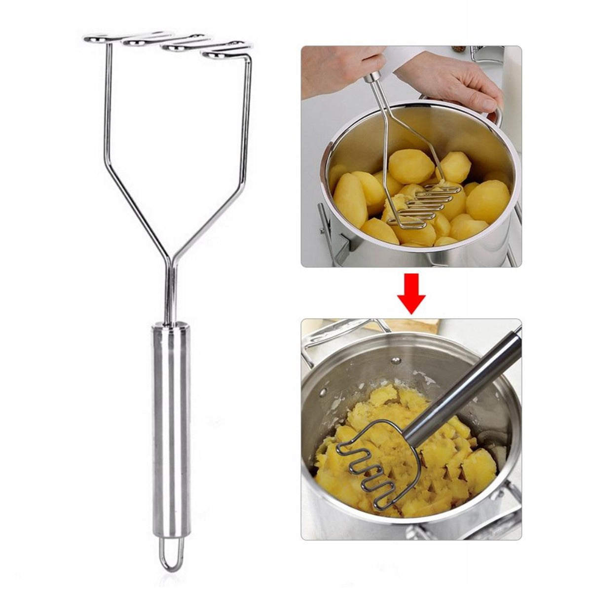 High-Quality Stainless Steel Sturdy Masher for Potatoes and Other Foods