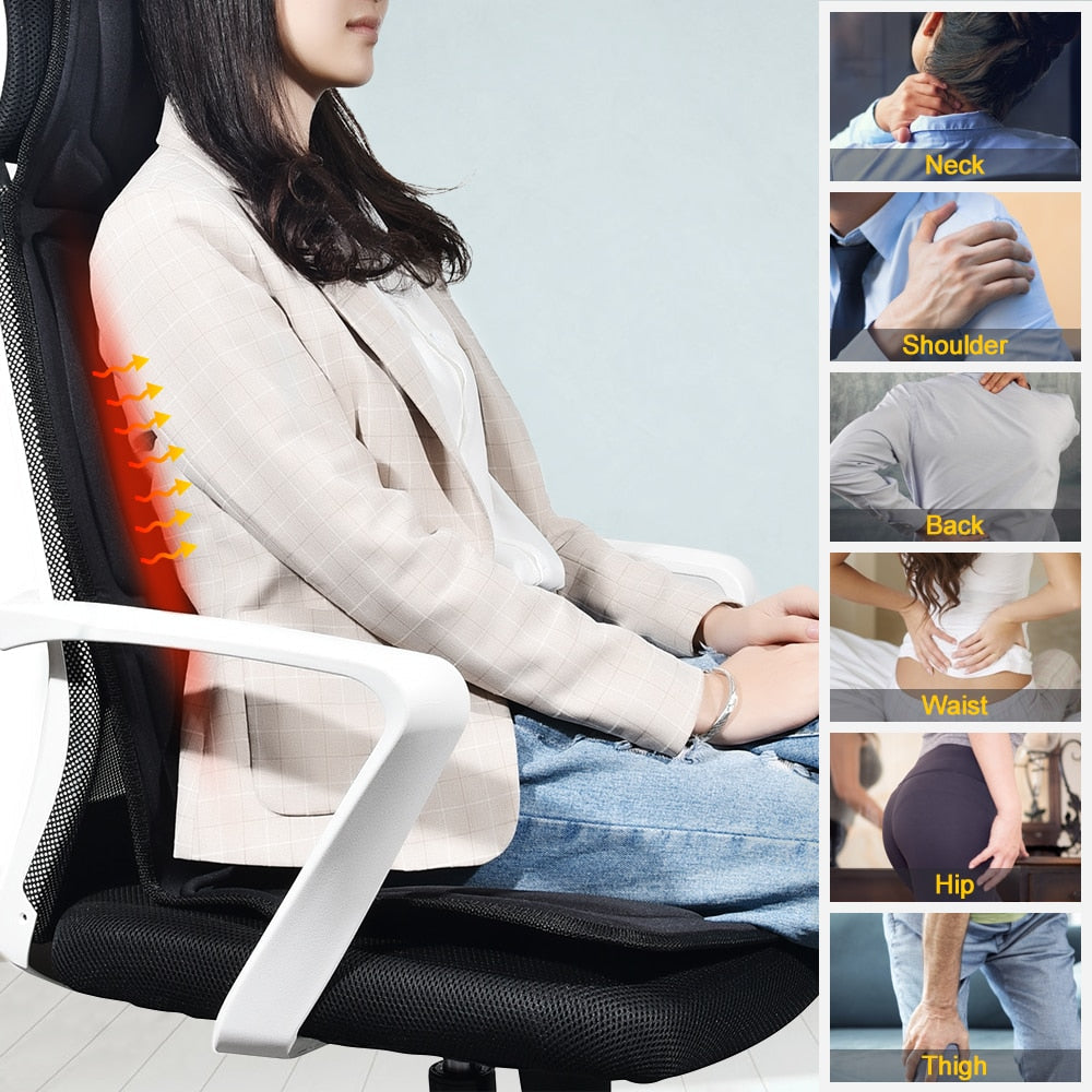 Portable Heat Therapy Massage Cushion - Enjoy the Benefits of Vibrating and Soothing Heat Anywhere
