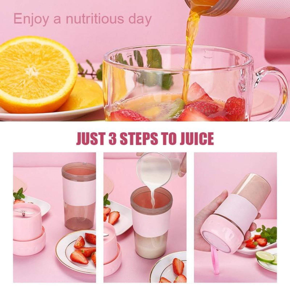 Compact Individual Blender for Creating Smoothies and Juices on the Go