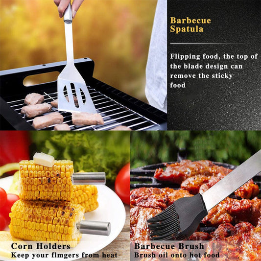 20-Piece Stainless Steel Barbecue Utensil Set