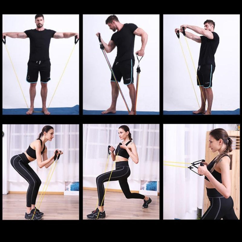11 PCS Fitness Resistance Band Set for Home Workouts
