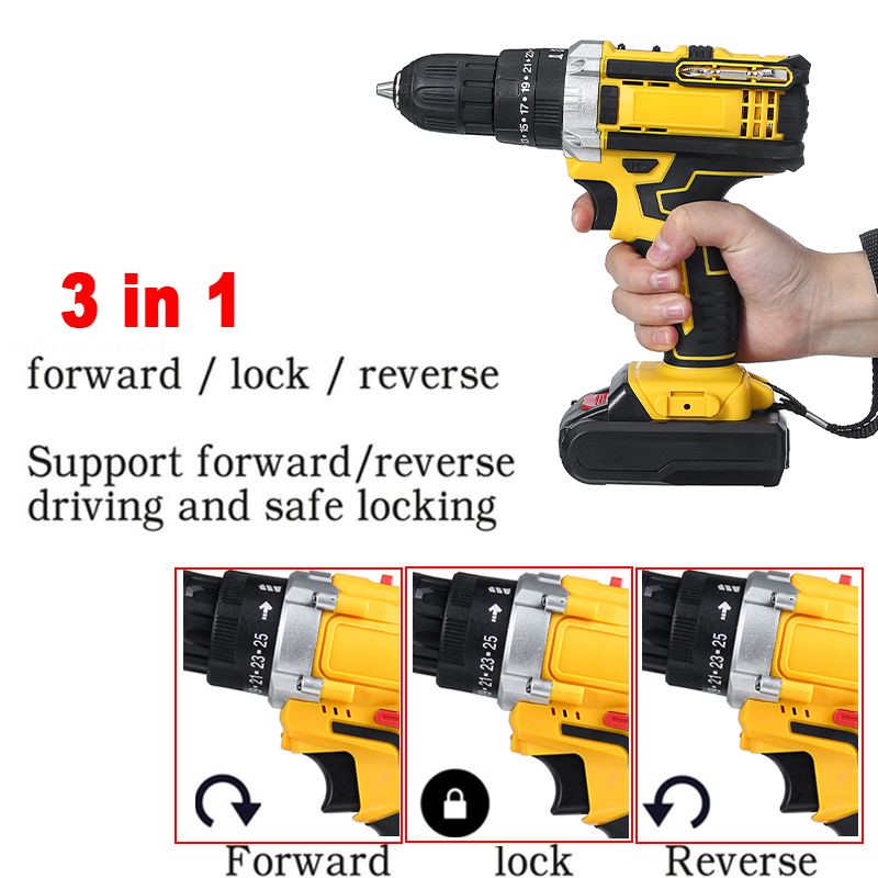 Cordless Impact Drill Driver with 48V Power and 25+3 Torque Options