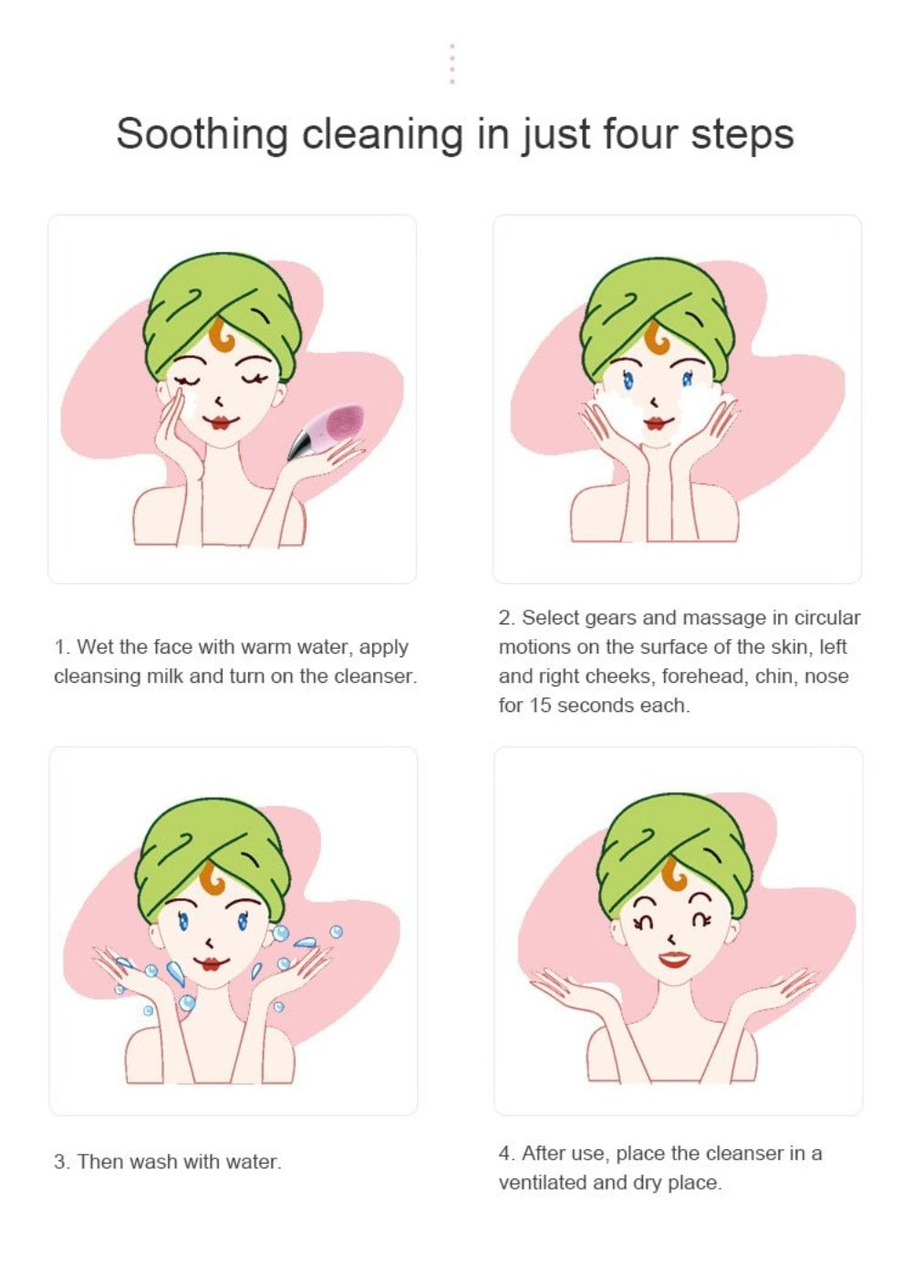 Pulsating Facial Cleanser and Massaging Device