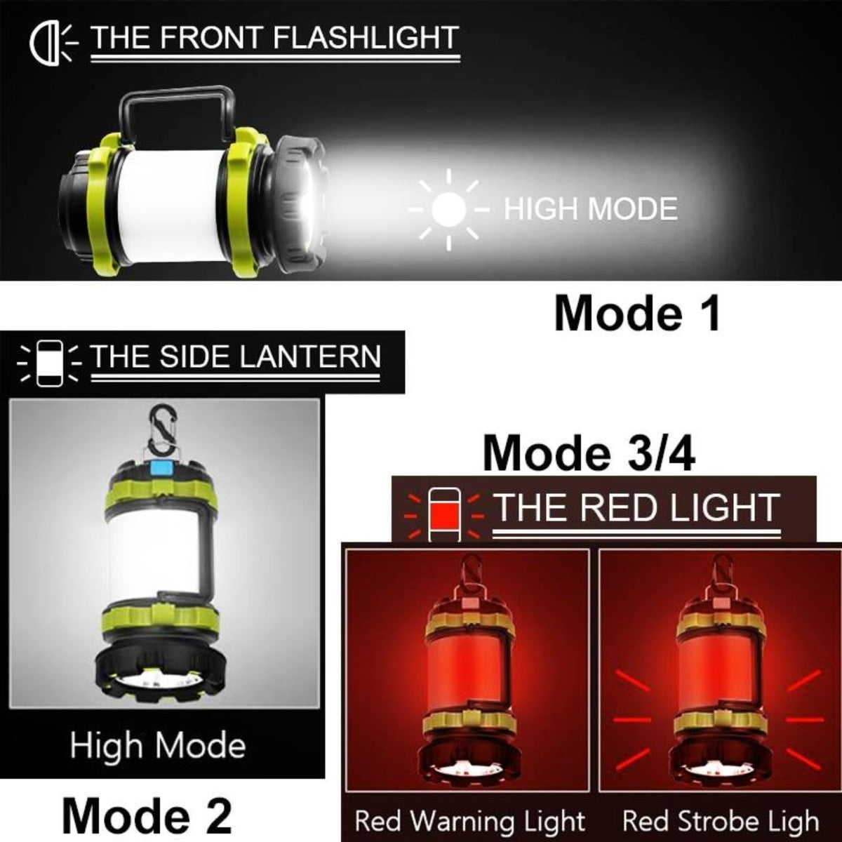 Multifunctional Portable LED Camping Lantern with Waterproof Features