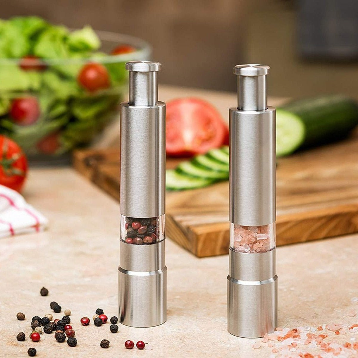 Stainless Steel Deluxe Salt and Pepper Spice Mill
