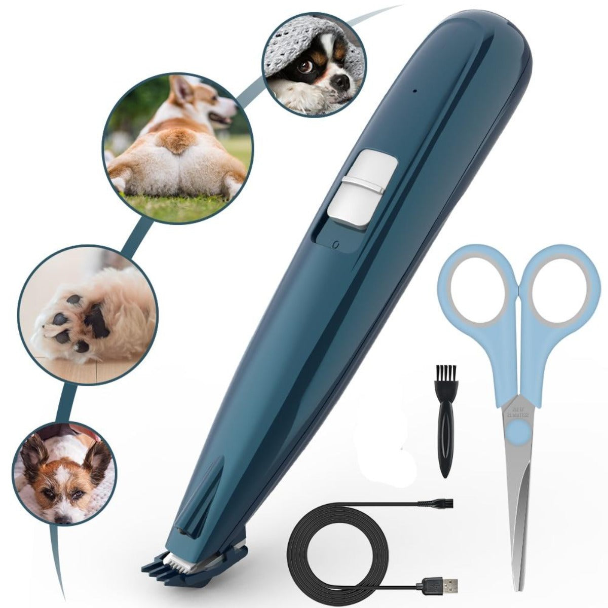 LED Light Pet Grooming Clippers for Paws and Fur Trimming